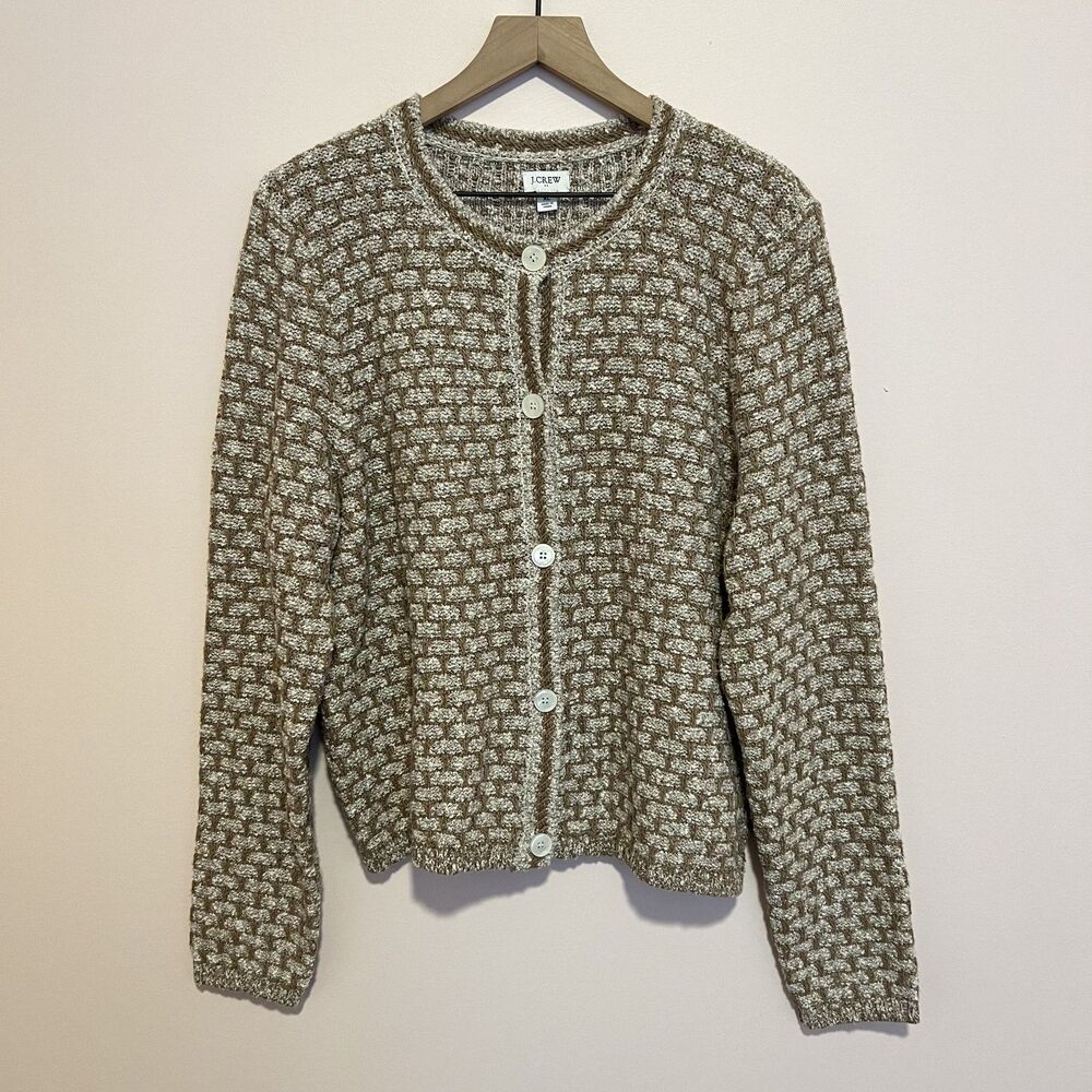 J. Crew Factory Tweed Cardigan Slouchy Sweater Lady Jacket Style# CD422 Size XL - Picture 2 of 9